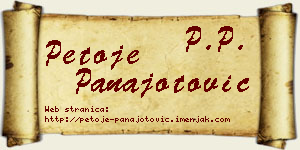 Petoje Panajotović vizit kartica